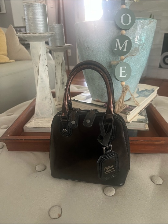 Alice + Olivia Handbags - Alice + Olivia Dark Brown Patent Mini Satchel